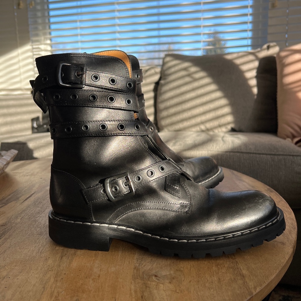 New Marc Jacobs men’s black combat boot size 8